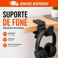 Suporte de Fone para Mesa com Encaixe Ajustável | Organizador de Headset Não Risca