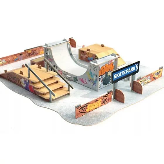 Skate De Dedo Conjunto De Pistas Fingerboard Mdf Deck Skate Park