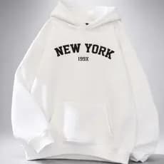 Moletom Canguru New York Casual Bolso e Capuz Flanelado Confortável Ideal Para o Inverno