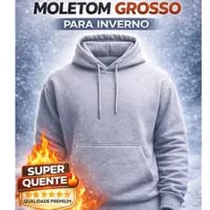 Blusa Moletom Casaco Masculino Flanelada com Capuz e Bolso Frontal Jaqueta Linha Inverno Quentinho