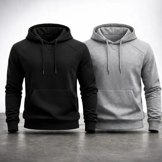 Kit 2 Unidades Moletom Canguru Com Capuz Masculino e Feminino Conforto Térmico 2 Bolsos Blusa de Frio Elegante