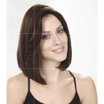 Peruca Curta Wig FIbra Orgânica Repartição Fixa Cor: Castanho