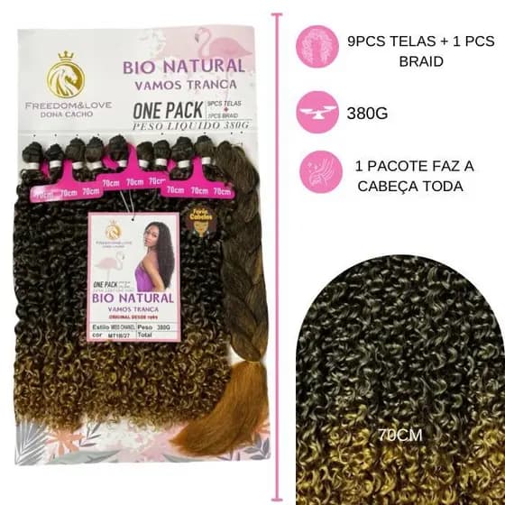 Cabelo Bio Natural Miss C. 70cm  380g  Freedom&Love Dona Cacho
