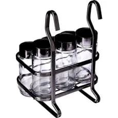 Kit Porta-temperos 6 Potes Condimentos Sal Suporte Cozinha