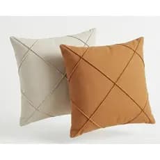 Kit 2 Almofadas Cheias Drapeadas Em Suede 45x45cm Decoração