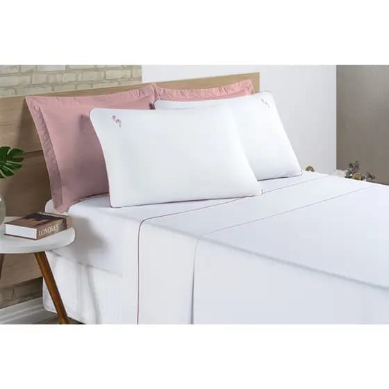 Jogo de cama liana casal 4 peças micropercal 200 fio premium