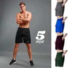 Kit Shorts Masculino Esportivo Malha Leve
