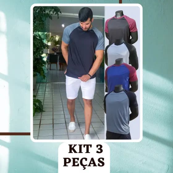 Kit 3 Camisa Esportiva Masculina Estilo Reclan