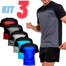 Kit 3 Camisas Esportivas Masculina Treino Praia