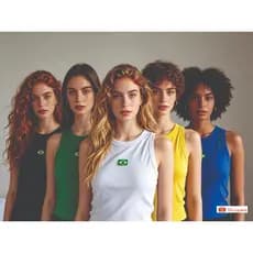 kit regatas do BRASIL 5 REGATAS com bandeiras bordada Regata Brasil Feminina Canelada Longline Premium Bordada