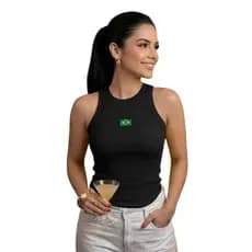 Regata Bordada Brasil Feminina Premium Ribana Longline