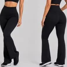 Calça Flare Feminina Elegante Cós Alto Modelagem Perfeita Boca de Sino