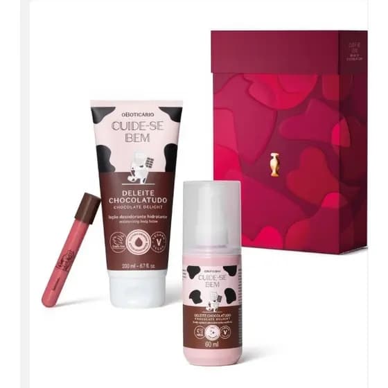 Kit Deleite Chocolatudo Body Splash Chocolatudo + gloss + hidratante