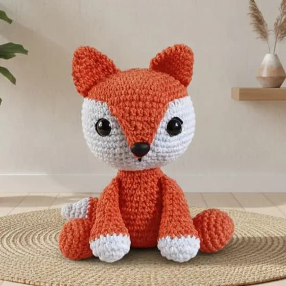 Raposa amigurumi pelúcia crochê M