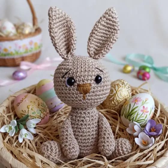Coelho Amigurumi Pelúcia Crochê Páscoa