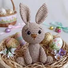 Coelho Amigurumi Pelúcia Crochê Páscoa