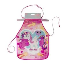 Avental Escolar Infantil Unicórnio Impermeável 48x39,5cm