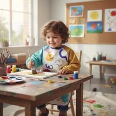 Avental Infantil Escola Artes Pintura Manga Longa Com Bolso