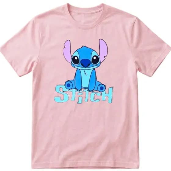 camiseta infantil feminina 100% Algodão Stitch camisa estampada menina