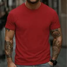 Camiseta Masculina Camisa Básica 100% algodão Premium Básica vermelha