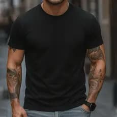 Camiseta Básica Preta Masculina de qualidade 100% algodão Premium Alta costura