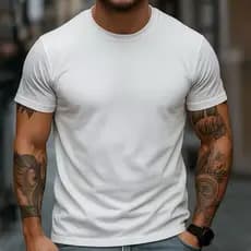 Camiseta Branca Masculina Básica de Alta costura material de qualidade Elegante