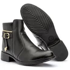 Bota Coturno Feminino saltinho baixo cano curto