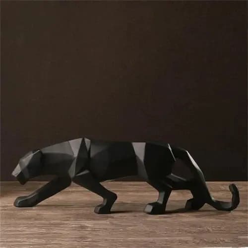 Escultura Decorativa Pantera Negra Estatueta Simbolo força e Estilo