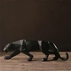Escultura Decorativa Pantera Negra Estatueta Simbolo força e Estilo