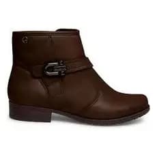 BOTA FEMININA CANO CURTO DAKOTA OFICIAL NAPA PELICA CAFÉ CALCE FÁCIL ZÍPER SUPER MACIA LEVE