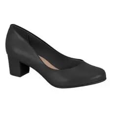 Sapato Feminino Scarpin Beira Rio Conforto Napa Preto