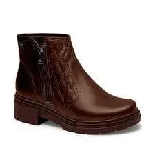 BOTA FEMININA DAKOTA OFICIAL CANO CURTO ZÍPER TRATORADA NAPA CAFÉ D2731 LEVE MACIA
