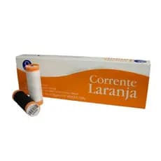 10 Tubos De Linha Costura Corrente Laranja - Branco E Preto