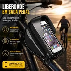 Bolsa Guidão Bike B-Soul Impermeável Suporte Celular 7” Touchscreen Porta Objetos MTB