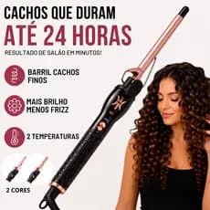Modelador De Cachos 9mm Profissional Bivolt Cachos Finos Tipo Saca Rolhas Cerâmica Anti Frizz