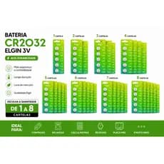 CR2032 Elgin 3V Cartela Com 5 Unidades | Uso em Controle, Balança e Calculadora