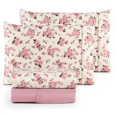 Jogo de Cama Solteiro Casal Queen 100% Algodão Percal 200 Fios Estampado Elástico Total Linha Luxo