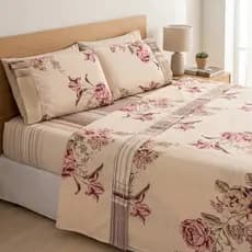 Jogo de Cama Solteiro Casal Queen King Poliéster Estampado Elástico Total Linha Charme Promoção