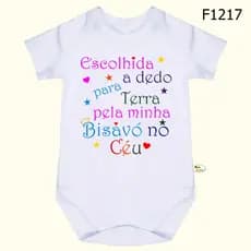 Body Bebê Frases Escolhida a Dedo Para Terra Pela Minha Bisavó no Céu SF1217