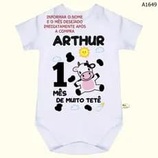 Body Bebê Personalizado Vaquinha Amo Meu Tetê SA1649