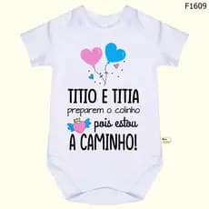 Body Bebê Frases Titio e Titia Preparem o Colinho Pois Estou a Caminho SF1609