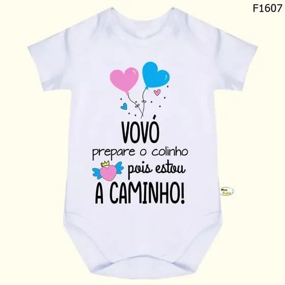 Body Bebê Frases Vovó Prepare o Colinho Pois Estou a Caminho SF1607