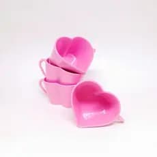 kit 6 xicaras de café coração plastico - amor/presente/café