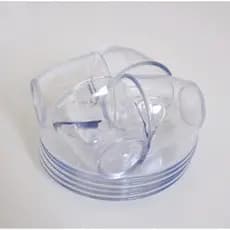 Conjunto 6 Xícara Café Chá Acrílico 50 ml com 6 Pires Transparente Acrílico