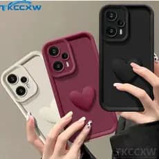Capa Fofa 3D Love Heart Phone Para Redmi 12 12C A1 A2 9 9T 9A 9C 10A 10C 10 Caixa Olhos De Anjo Silicone Fosco Macio De