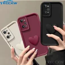 Capa Fofa 3D Love Heart Phone Para Samsung S24 S23 Plus Ultra S23 S20 S21 FE A05 A05S A25 A35 A55 A15 Caixa De Olhos De