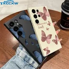 Vintage Romântico Borboleta Caso De Telefone Para Samsung Galaxy S24 S23 S22 S21 Plus S21 S22 S23 S24 Ultra Macio À Prov