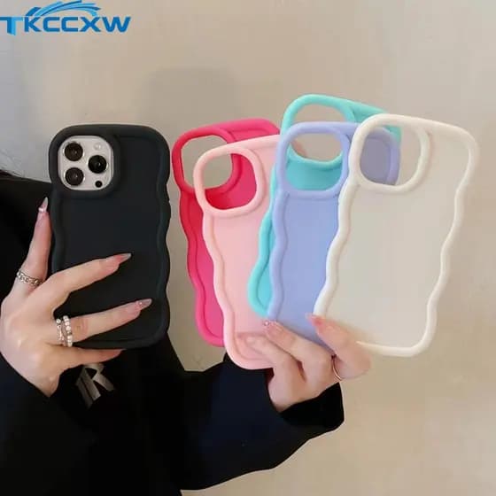 Capa De Silicone Ondulada Fofa E Doce Para Samsung Galaxy A73 A54 A53 A52 A52S A51 A50 A50S A30S A34 A33 A32 A23 A22 M23