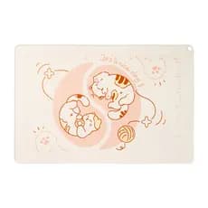QELEG Tapete de Silicone com Estampa de Gato Fofo 50*70cm, Antiaderente e Antiderrapante, para Amassar Massa, Resistente