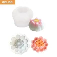 QELEG Molde de Silicone em Forma de Lótus com 2 Padrões para Mousse, Sabonete Artesanal DIY, Molde de Silicone em Forma